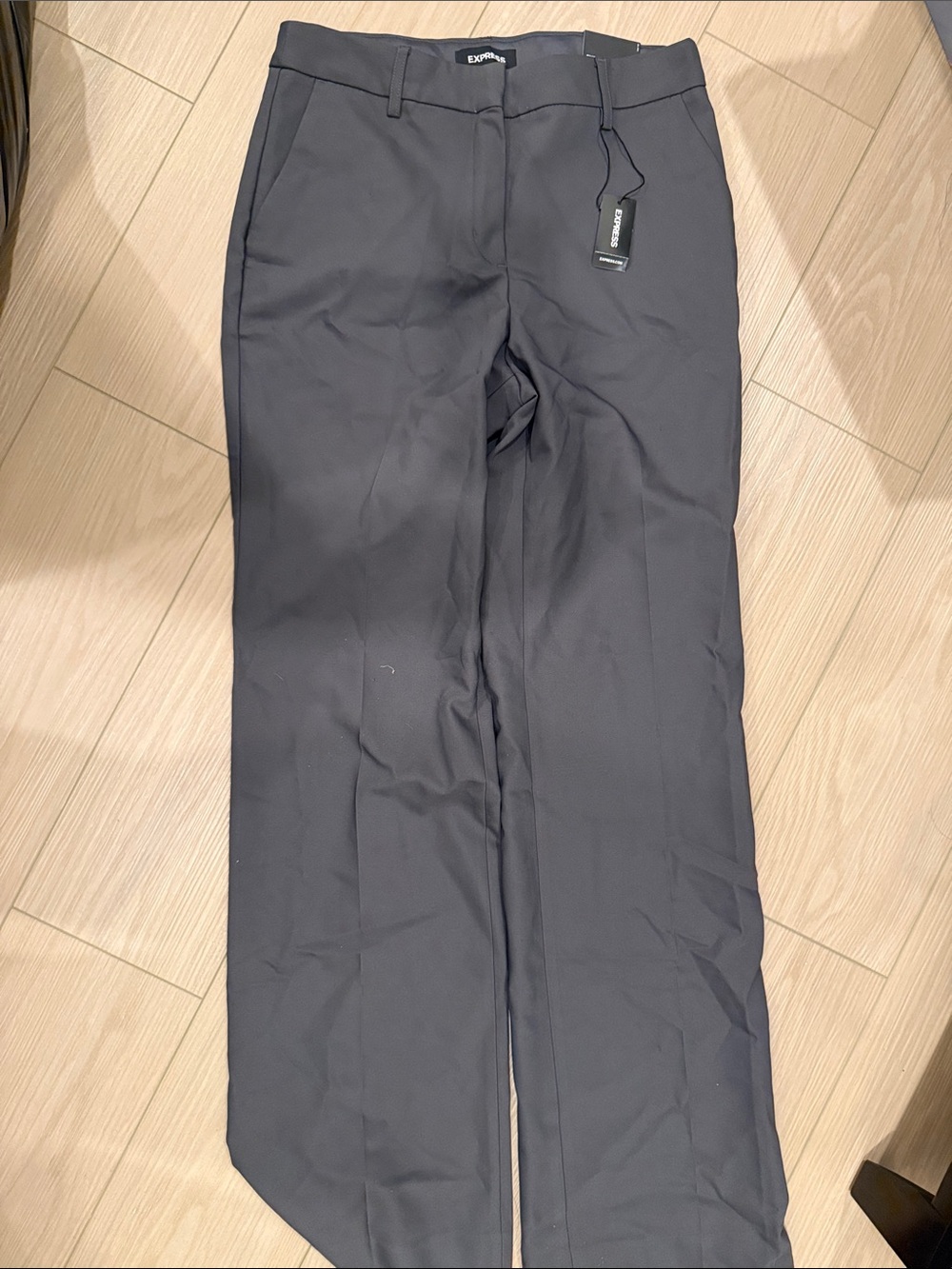 Express Women's Black Straight-Leg Dress Trousers high rise